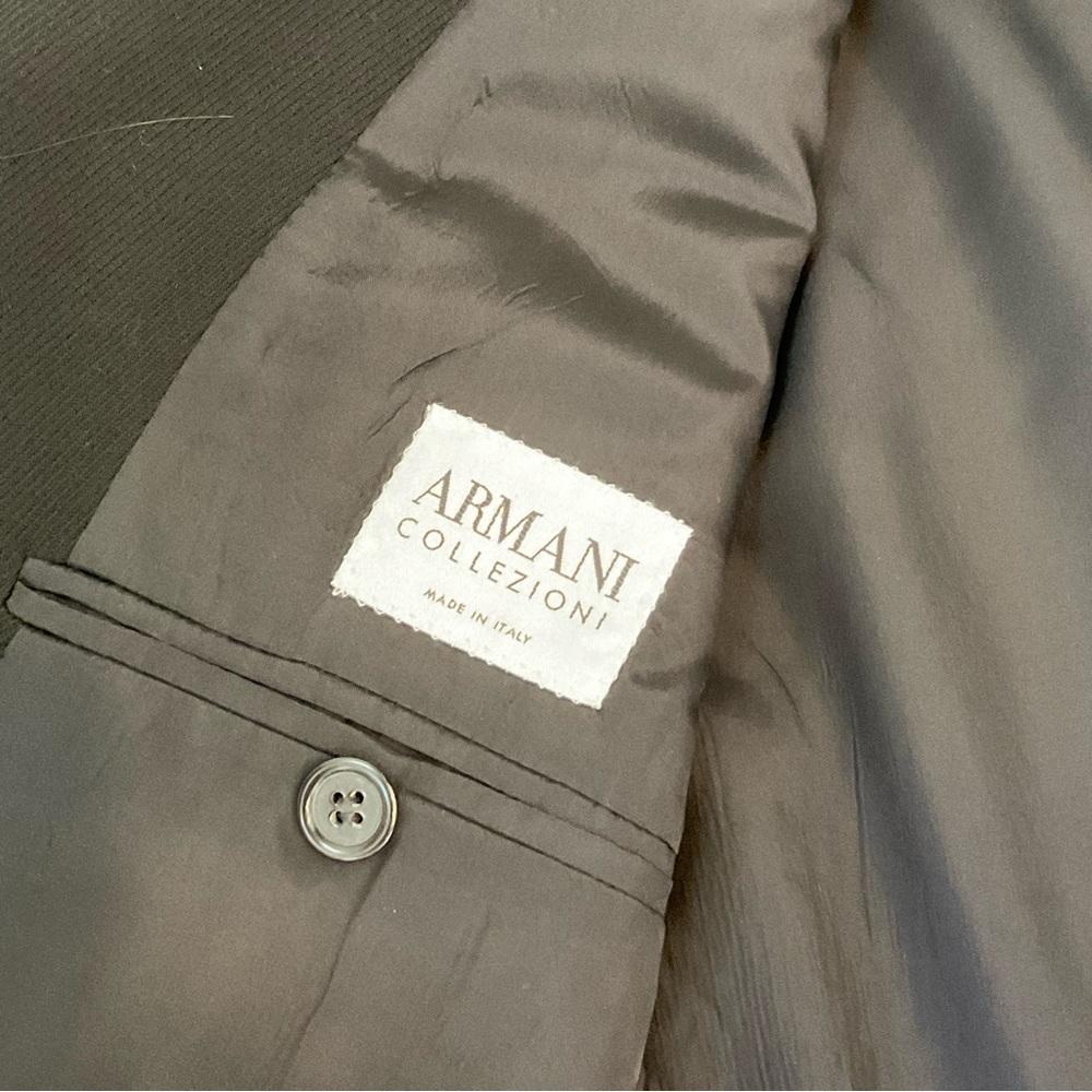 SOLD - Armani Collezioni Lama Wool Blazer, black, 44” chest, Excellent Condition - Picture 2 of 10
